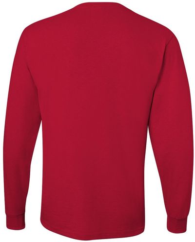 Am image of a Custom Jerzees DriPower Long Sleeve Fifty Fifty TShirt in True Red!