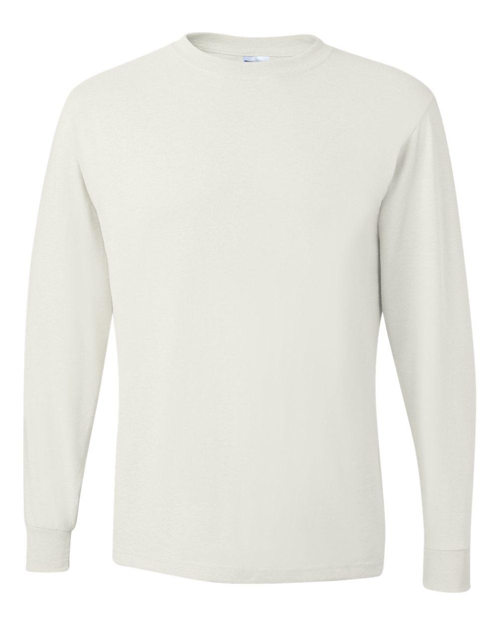 Jerzees DriPower Long Sleeve Fifty Fifty TShirt in White