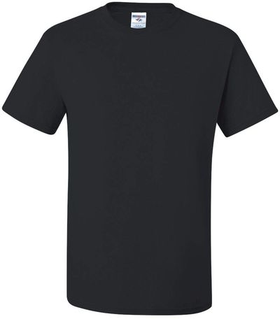 Am image of a Custom JERZEES DriPower 50 50 T Shirt in Black!
