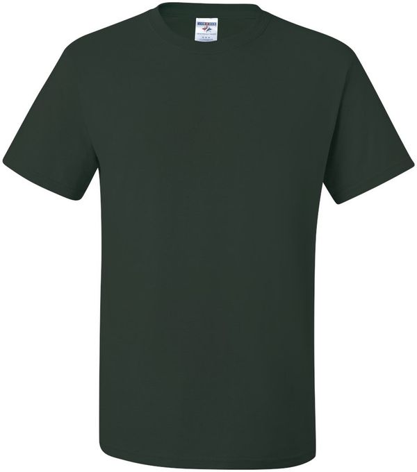 Am image of a Custom JERZEES DriPower 50 50 T Shirt in Forest Green!