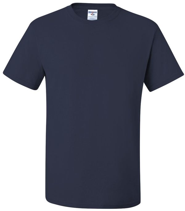 Am image of a Custom JERZEES DriPower 50 50 T Shirt in J. Navy!