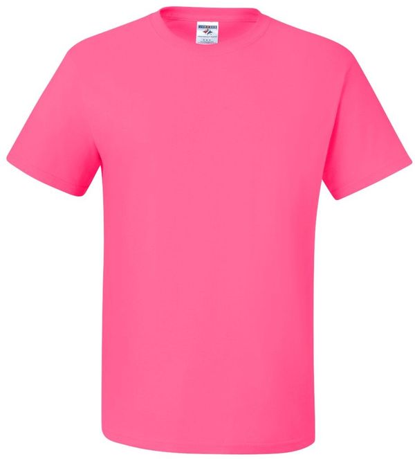 Am image of a Custom JERZEES DriPower 50 50 T Shirt in Neon Pink!