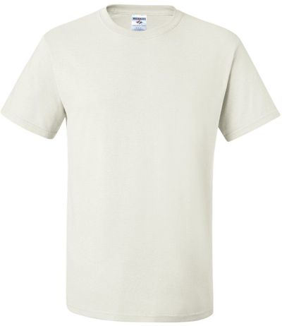Am image of a Custom JERZEES DriPower 50 50 T Shirt in White!
