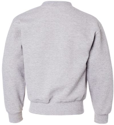 Am image of a Custom JERZEES NuBlend Youth Crewneck Sweatshirt in Ash!