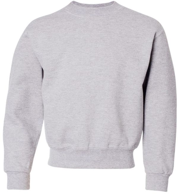 Am image of a Custom JERZEES NuBlend Youth Crewneck Sweatshirt in Ash!