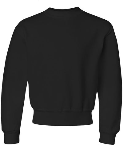 Am image of a Custom JERZEES NuBlend Youth Crewneck Sweatshirt in Black!