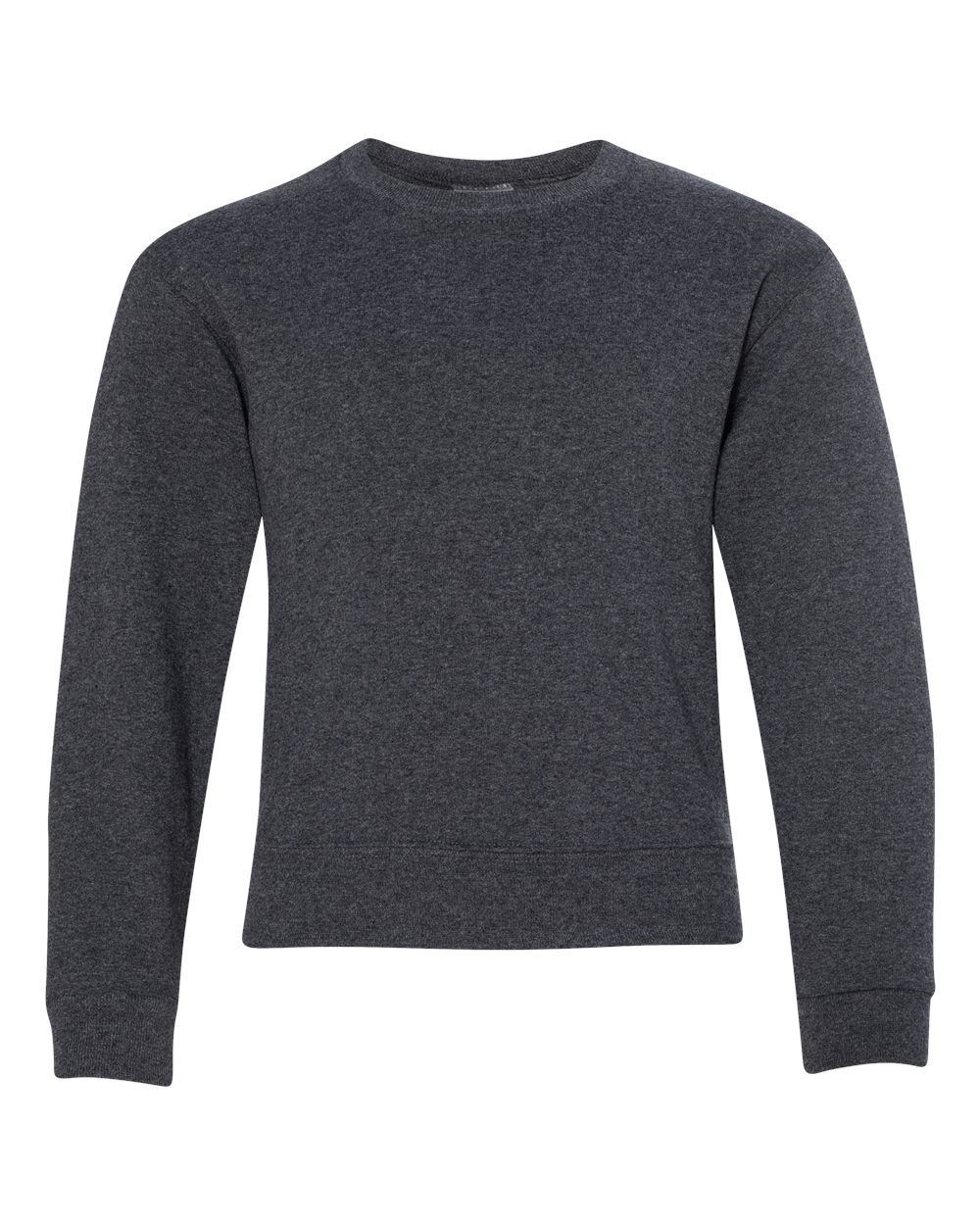 JERZEES NuBlend Youth Crewneck Sweatshirt in Black Heather