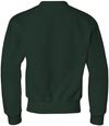 Am image of a Custom JERZEES NuBlend Youth Crewneck Sweatshirt in Forest Green!