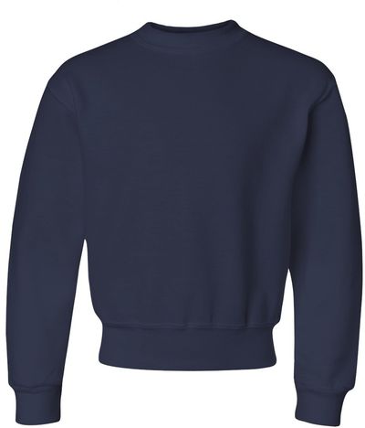 Am image of a Custom JERZEES NuBlend Youth Crewneck Sweatshirt in J. Navy!