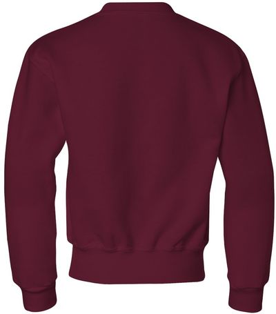 Am image of a Custom JERZEES NuBlend Youth Crewneck Sweatshirt in Maroon!