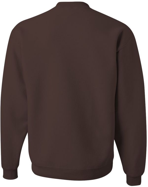 Am image of a Custom JERZEES NuBlend Crewneck Sweatshirt in Chocolate!