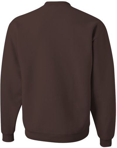 Am image of a Custom JERZEES NuBlend Crewneck Sweatshirt in Chocolate!