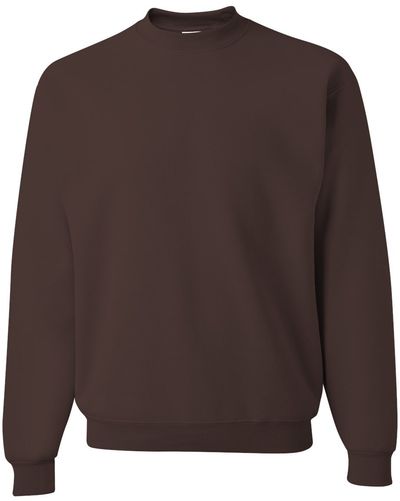 Am image of a Custom JERZEES NuBlend Crewneck Sweatshirt in Chocolate!