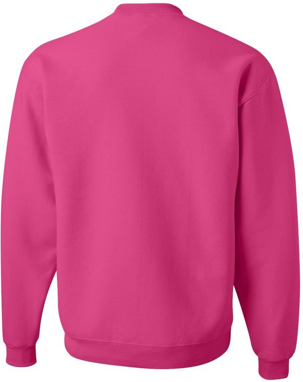 Am image of a Custom JERZEES NuBlend Crewneck Sweatshirt in Cyber Pink!