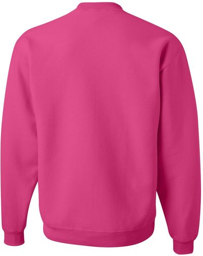 Am image of a Custom JERZEES NuBlend Crewneck Sweatshirt in Cyber Pink!
