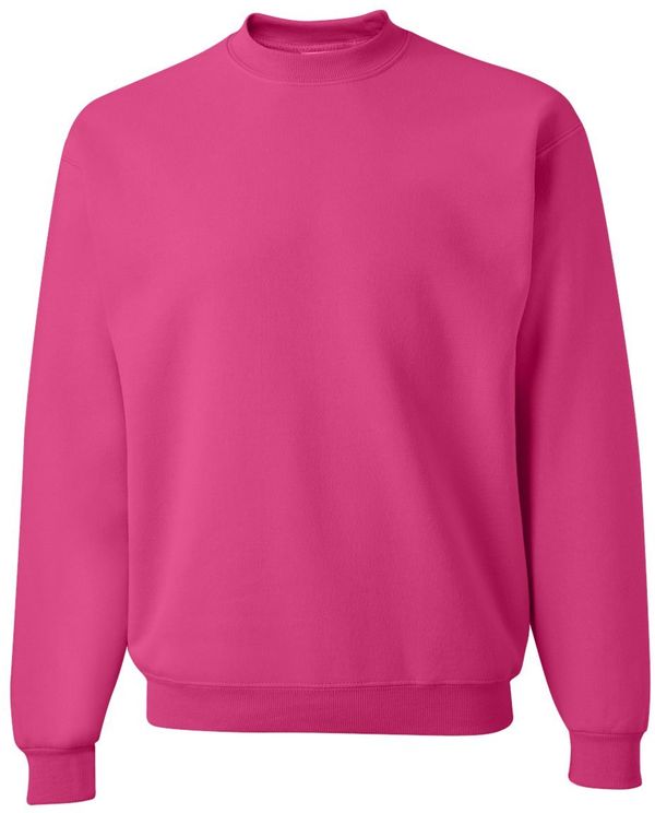 Am image of a Custom JERZEES NuBlend Crewneck Sweatshirt in Cyber Pink!