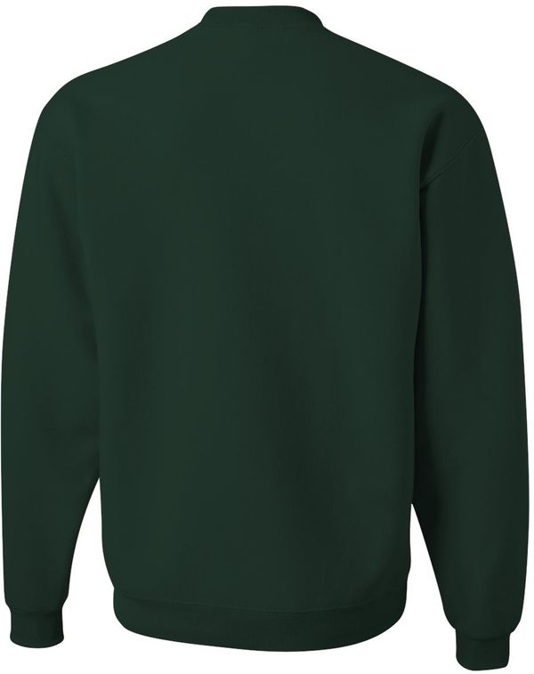 Am image of a Custom JERZEES NuBlend Crewneck Sweatshirt in Forest Green!