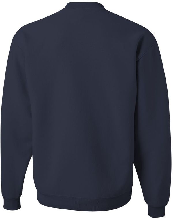 Am image of a Custom JERZEES NuBlend Crewneck Sweatshirt in J Navy!