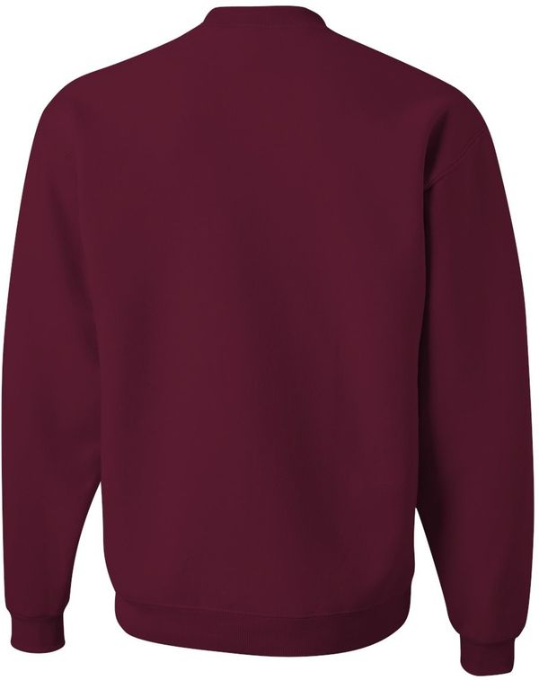 Am image of a Custom JERZEES NuBlend Crewneck Sweatshirt in Maroon!