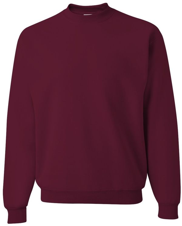 Am image of a Custom JERZEES NuBlend Crewneck Sweatshirt in Maroon!