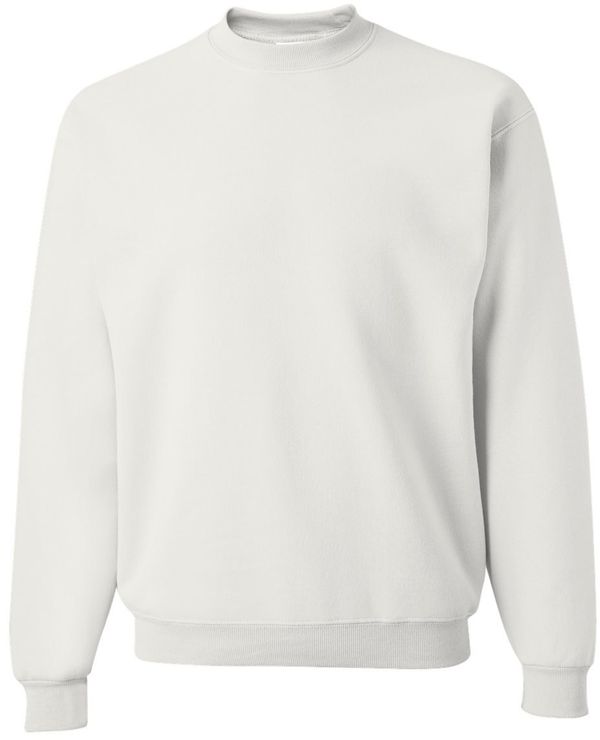 Am image of a Custom JERZEES NuBlend Crewneck Sweatshirt in White!