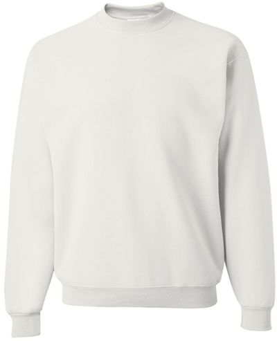 Am image of a Custom JERZEES NuBlend Crewneck Sweatshirt in White!