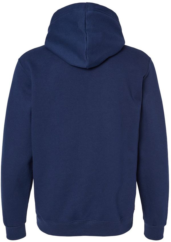 An image of a Custom Jerzees Premium Eco Blend Ringspun Hooded Sweatshirt in J. Navy!