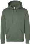 Am image of a Custom Jerzees Premium Eco Blend Ringspun Hooded Sweatshirt in Military Green Heather!