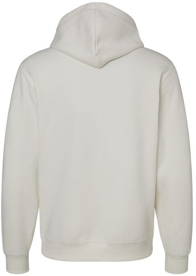 Am image of a Custom Jerzees Premium Eco Blend Ringspun Hooded Sweatshirt in Sweet Cream Heather!