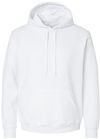 An image of a Custom Jerzees Premium Eco Blend Ringspun Hooded Sweatshirt in White!