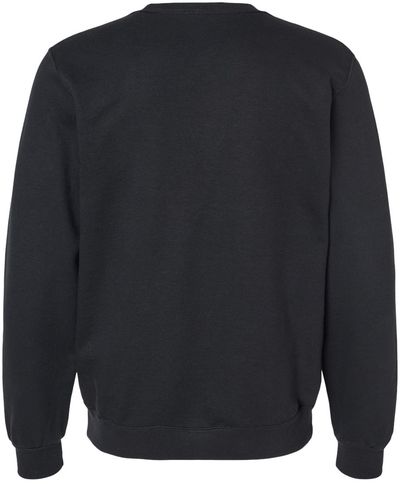 Am image of a Custom Jerzees Premium Eco Blend Ringspun Crewneck Sweatshirt in Black!