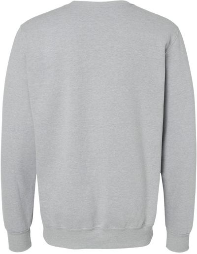 Am image of a Custom Jerzees Premium Eco Blend Ringspun Crewneck Sweatshirt in Frost Grey Heather!