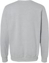 Am image of a Custom Jerzees Premium Eco Blend Ringspun Crewneck Sweatshirt in Frost Grey Heather!