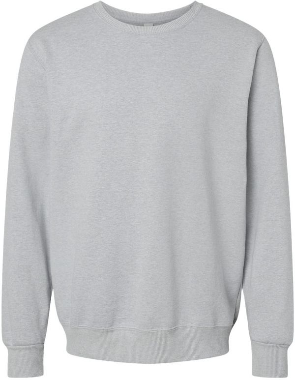 Am image of a Custom Jerzees Premium Eco Blend Ringspun Crewneck Sweatshirt in Frost Grey Heather!