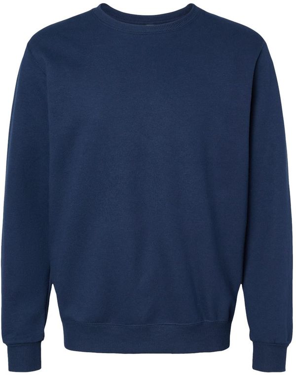 Am image of a Custom Jerzees Premium Eco Blend Ringspun Crewneck Sweatshirt in J. Navy!
