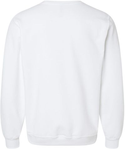 Am image of a Custom Jerzees Premium Eco Blend Ringspun Crewneck Sweatshirt in White!