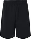Am image of a Custom JERZEES Nublend® Fleece Shorts in Black!