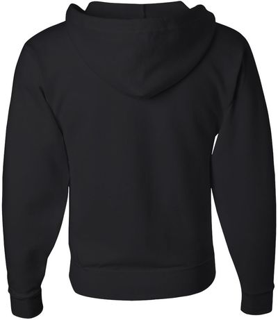 Am image of a Custom JERZEES NuBlend Full Zip Hooded Sweatshirt in Black!