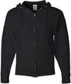 Am image of a Custom JERZEES NuBlend Full Zip Hooded Sweatshirt in Black!