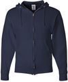 Am image of a Custom JERZEES NuBlend Full Zip Hooded Sweatshirt in J. Navy!