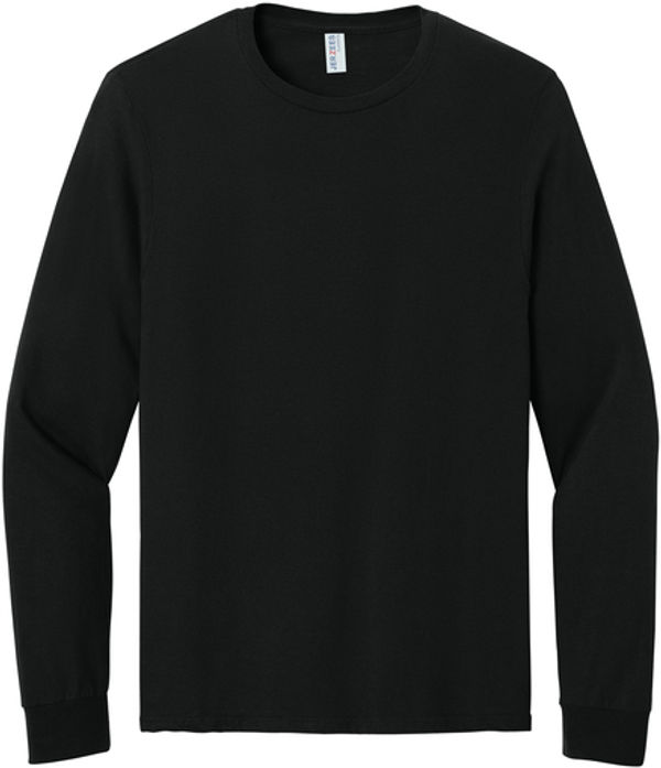 An image of a Custom Jerzees Classics Unisex Cotton Long Sleeve T shirt in Black Ink!