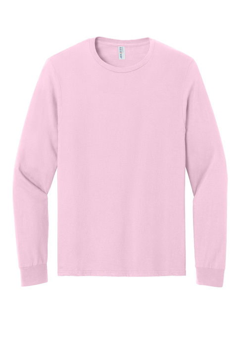 Jerzees Classics Unisex Cotton Long Sleeve T shirt in Classic Pink