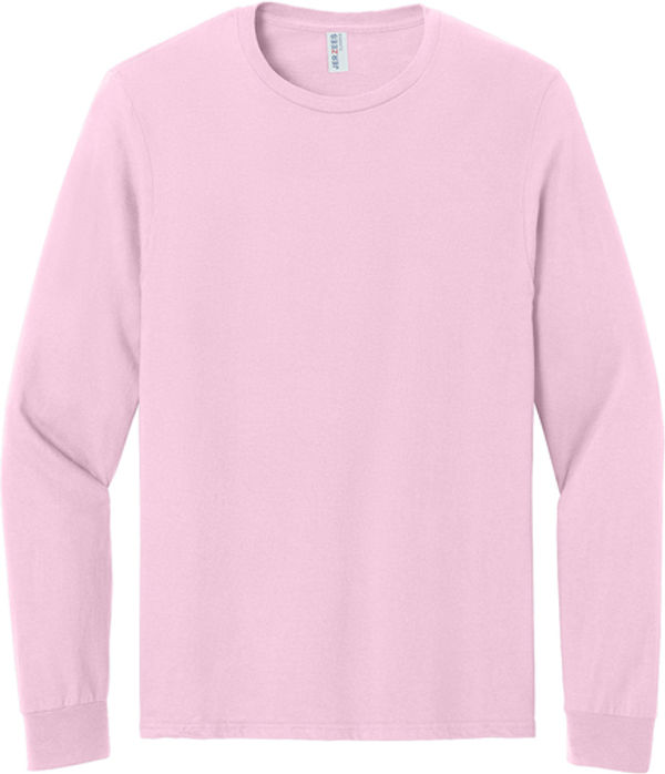 An image of a Custom Jerzees Classics Unisex Cotton Long Sleeve T shirt in Classic Pink!