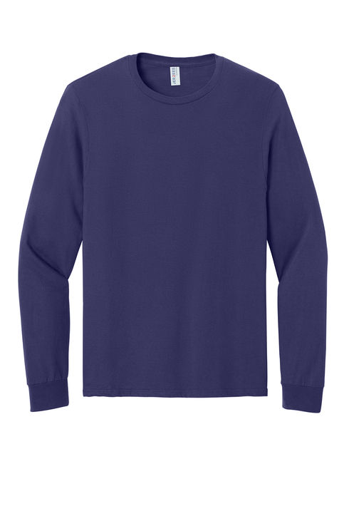 Jerzees Classics Unisex Cotton Long Sleeve T shirt in Deep Purple
