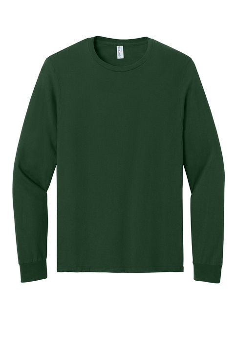 Jerzees Classics Unisex Cotton Long Sleeve T shirt in Forest Green