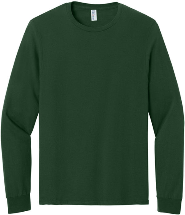 An image of a Custom Jerzees Classics Unisex Cotton Long Sleeve T shirt in Forest Green!