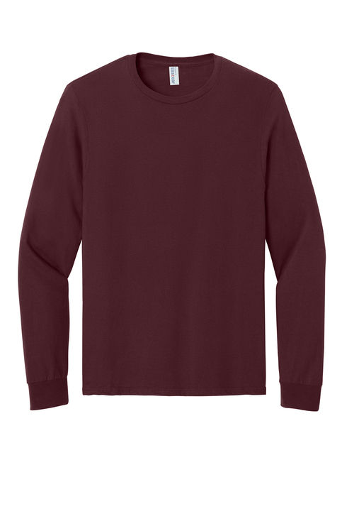 Jerzees Classics Unisex Cotton Long Sleeve T shirt in Maroon