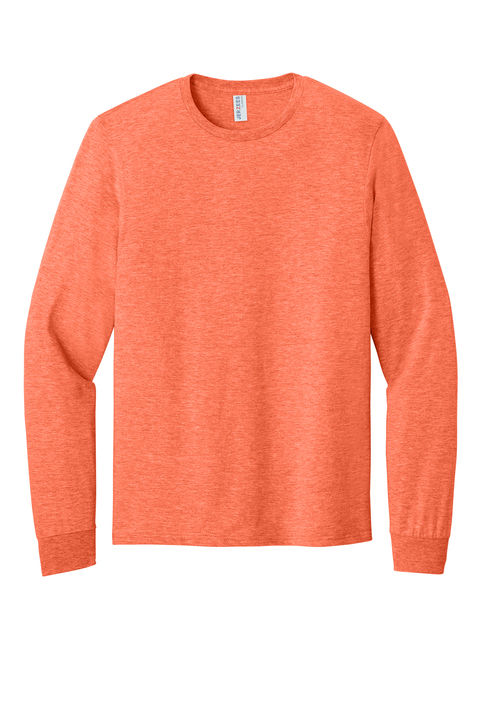 Jerzees Classics Unisex Cotton Long Sleeve T shirt in Retro Heather Coral