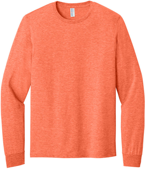 An image of a Custom Jerzees Classics Unisex Cotton Long Sleeve T shirt in Retro Heather Coral!
