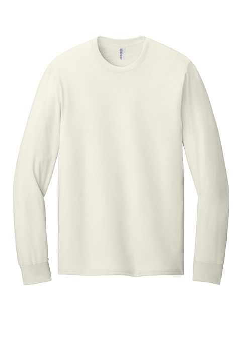 Jerzees Classics Unisex Cotton Long Sleeve T shirt in Sweet Cream Heather